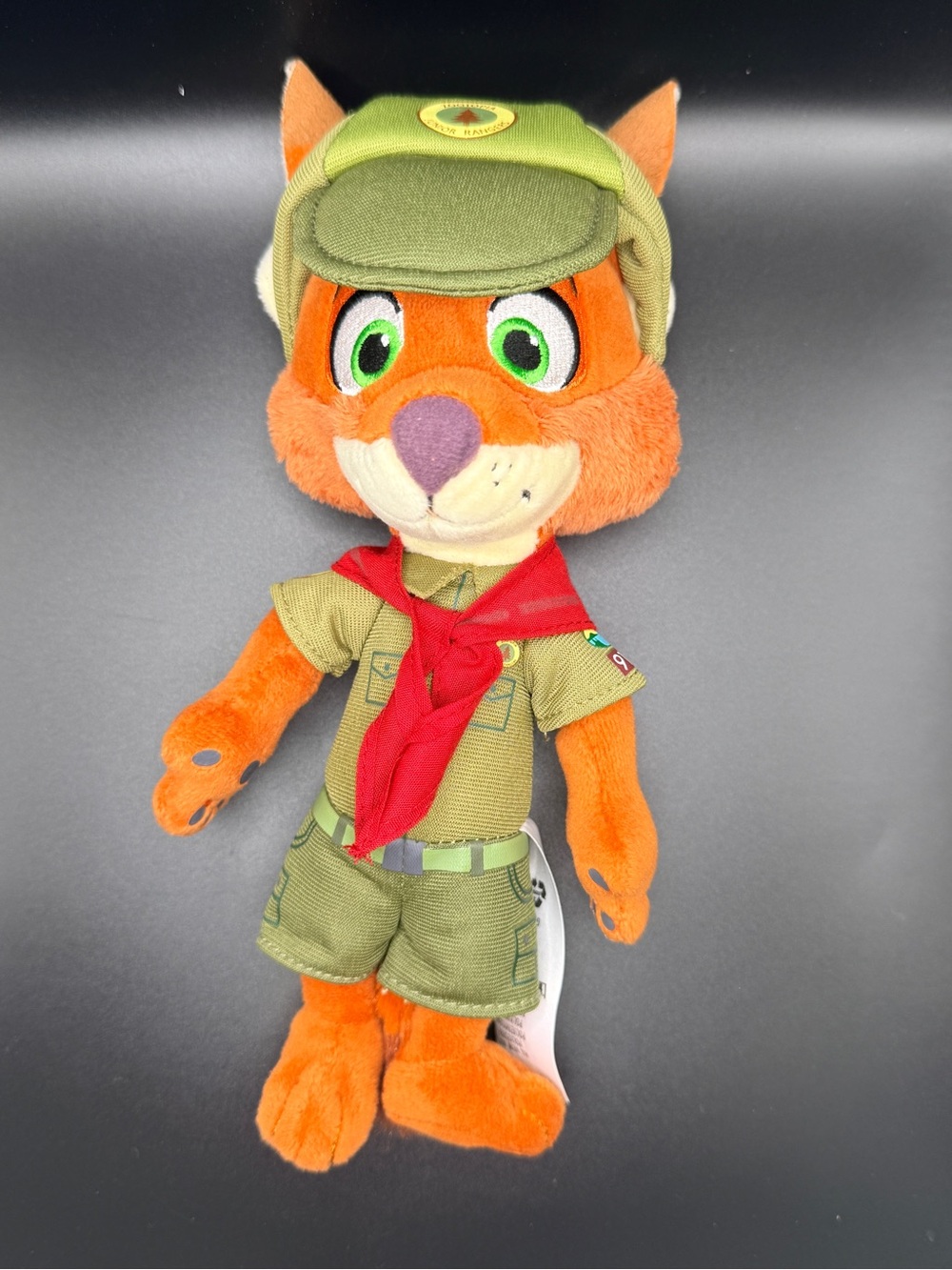 Disney Store Authentic Zootopia Nick Wilde Junior Ranger Scout Plush 10” Fox